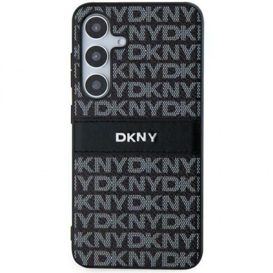 DKNY Leather Mono Stripe & Metal Logo case for Samsung Galaxy S24 - black