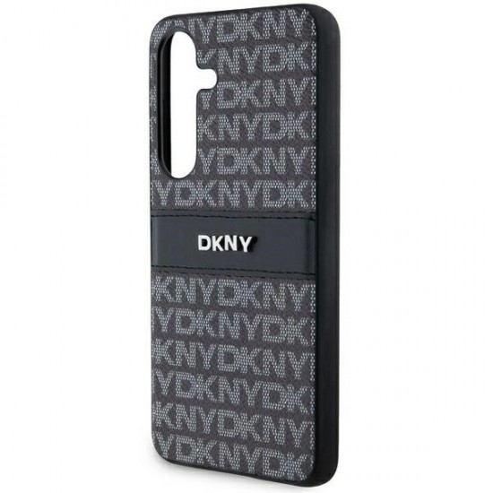 DKNY Leather Mono Stripe & Metal Logo case for Samsung Galaxy S24 - black