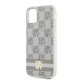DKNY IML Checkered Mono Pattern & Printed Stripes MagSafe case for iPhone 11 / Xr - beige