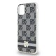 DKNY IML Checkered Mono Pattern & Printed Stripes MagSafe Case for iPhone 11 / Xr - Black