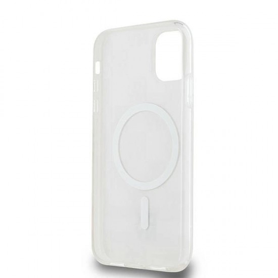 DKNY IML Checkered Mono Pattern & Printed Stripes MagSafe case for iPhone 11 / Xr - pink