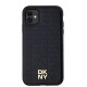 DKNY Leather Monogram Pattern Metal Logo MagSafe Case for iPhone 11 / Xr - Black
