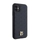 DKNY Leather Monogram Pattern Metal Logo MagSafe Case for iPhone 11 / Xr - Black