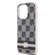 DKNY IML Checkered Mono Pattern & Printed Stripes MagSafe Case for iPhone 13 Pro / 13 - Black