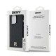 DKNY Leather Pattern Metal Logo MagSafe Case for iPhone 13 Pro / 13 - Black