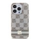 DKNY IML Checkered Mono Pattern & Printed Stripes MagSafe case for iPhone 13 Pro Max - beige