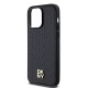 DKNY Leather Pattern Metal Logo MagSafe case for iPhone 13 Pro Max - black