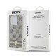 DKNY IML Checkered Mono Pattern & Printed Stripes MagSafe case for iPhone 14 Pro - beige