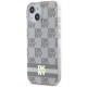 DKNY IML Checkered Mono Pattern & Printed Stripes MagSafe case for iPhone 15 / 14 / 13 - beige
