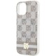 DKNY IML Checkered Mono Pattern & Printed Stripes MagSafe case for iPhone 15 / 14 / 13 - beige