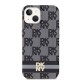 DKNY IML Checkered Mono Pattern & Printed Stripes MagSafe Case for iPhone 15/14/13 - Black