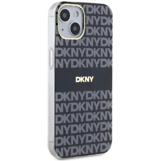 DKNY IML Mono & Stripe MagSafe Case for iPhone 15/14/13 - Black