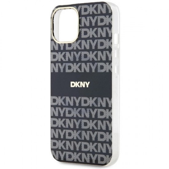 DKNY IML Mono & Stripe MagSafe Case for iPhone 15/14/13 - Black