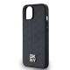 DKNY Leather Monogram Pattern Metal Logo MagSafe Case for iPhone 15/14/13 - Black