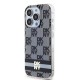 DKNY IML Checkered Mono Pattern & Printed Stripes MagSafe Case for iPhone 14 Pro Max - Black