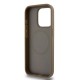 DKNY Leather Pattern Metal Logo MagSafe Case for iPhone 14 Pro Max - Brown