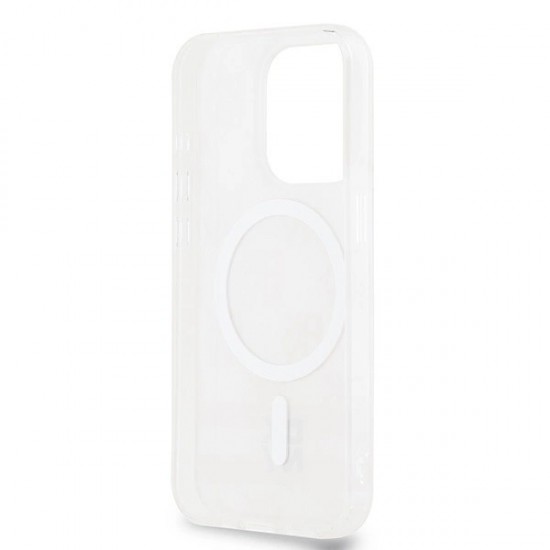 DKNY IML Checkered Mono Pattern & Printed Stripes MagSafe case for iPhone 15 Pro - pink