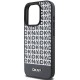 DKNY Leather Printed Pattern Metal Logo MagSafe Case for iPhone 15 Pro - Black