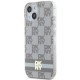 DKNY IML Checkered Mono Pattern & Printed Stripes MagSafe Case for iPhone 15 Plus / 14 Plus - Beige