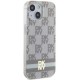 DKNY IML Checkered Mono Pattern & Printed Stripes MagSafe Case for iPhone 15 Plus / 14 Plus - Beige