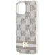 DKNY IML Checkered Mono Pattern & Printed Stripes MagSafe Case for iPhone 15 Plus / 14 Plus - Beige