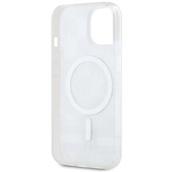 DKNY IML Checkered Mono Pattern & Printed Stripes MagSafe Case for iPhone 15 Plus / 14 Plus - Beige