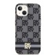 DKNY IML Checkered Mono Pattern & Printed Stripes MagSafe Case for iPhone 15 Plus / 14 Plus - Black
