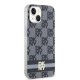 DKNY IML Checkered Mono Pattern & Printed Stripes MagSafe Case for iPhone 15 Plus / 14 Plus - Black