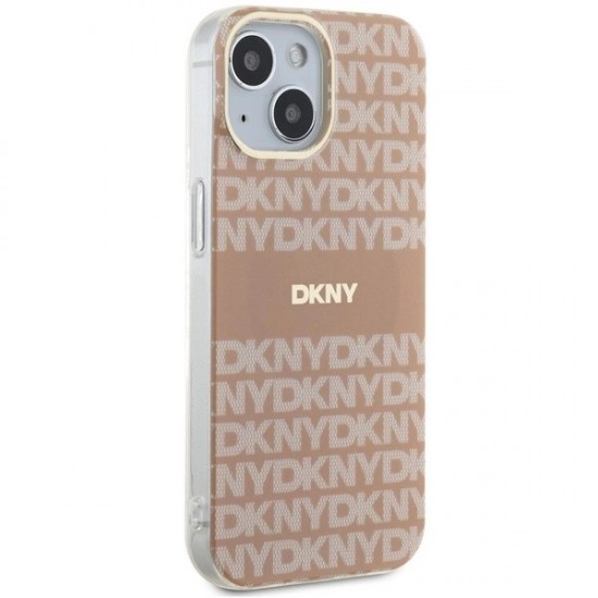 DKNY IML Mono & Stripe MagSafe Case for iPhone 15 Plus / 14 Plus - Pink