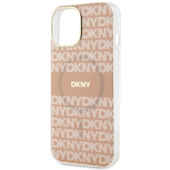 DKNY IML Mono & Stripe MagSafe Case for iPhone 15 Plus / 14 Plus - Pink