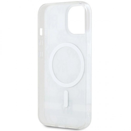 DKNY IML Checkered Mono Pattern & Printed Stripes MagSafe case for iPhone 15 / 14 / 13 - beige