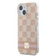 DKNY IML Checkered Mono Pattern & Printed Stripes MagSafe case for iPhone 15 / 14 / 13 - pink