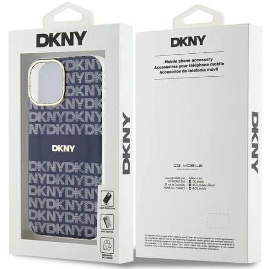 DKNY IML Mono & Stripe MagSafe case for iPhone 15 / 14 / 13 - blue