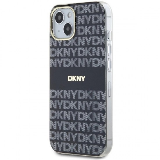 DKNY IML Mono & Stripe MagSafe Case for iPhone 15/14/13 - Black