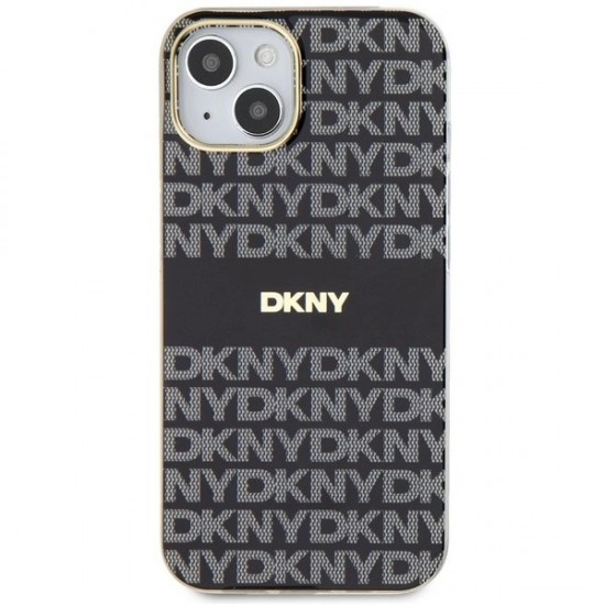 DKNY IML Mono & Stripe MagSafe Case for iPhone 15/14/13 - Black