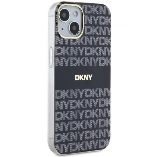 DKNY IML Mono & Stripe MagSafe Case for iPhone 15/14/13 - Black