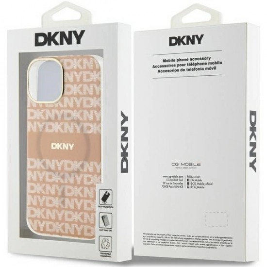 DKNY IML Mono & Stripe MagSafe case for iPhone 15 / 14 / 13 - pink