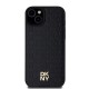 DKNY Leather Pattern Metal Logo MagSafe Case for iPhone 15/14/13 - Black