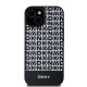 DKNY Leather Printed Pattern Metal Logo MagSafe Case for iPhone 15/14/13 - Black