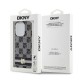 DKNY IML Checkered Mono Pattern & Printed Stripes MagSafe Case for iPhone 15 Pro Max - Black