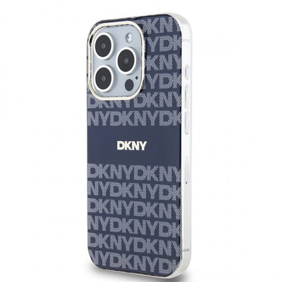 DKNY IML Mono & Stripe MagSafe case for iPhone 15 Pro Max - blue