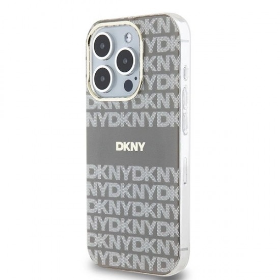 DKNY IML Mono & Stripe MagSafe case for iPhone 15 Pro Max - beige