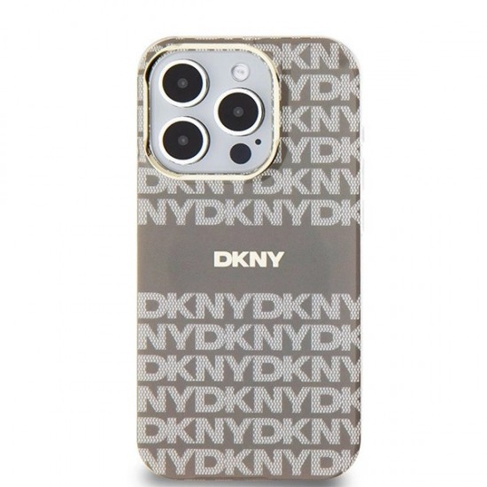 DKNY IML Mono & Stripe MagSafe case for iPhone 15 Pro Max - beige