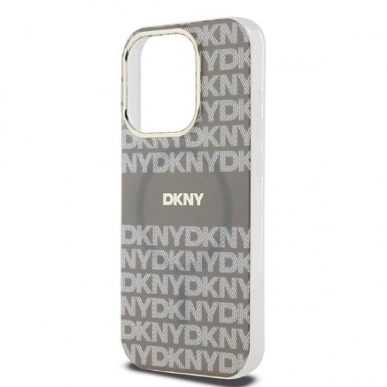 DKNY IML Mono & Stripe MagSafe case for iPhone 15 Pro Max - beige