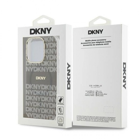 DKNY IML Mono & Stripe MagSafe case for iPhone 15 Pro Max - beige