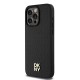 DKNY Leather Monogram Pattern Metal Logo MagSafe Case for iPhone 15 Pro Max - Black