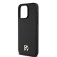 DKNY Leather Monogram Pattern Metal Logo MagSafe Case for iPhone 15 Pro Max - Black