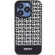 DKNY Leather Printed Pattern Metal Logo MagSafe Case for iPhone 15 Pro Max - Black