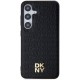 DKNY Leather Pattern Metal Logo MagSafe case for Samsung Galaxy S24+ - black