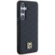 DKNY Leather Pattern Metal Logo MagSafe case for Samsung Galaxy S24+ - black
